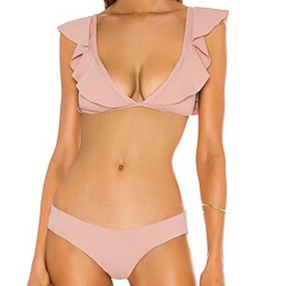 EBERJEY swimming suit Graziela misty rose bikini set XS S NWOT